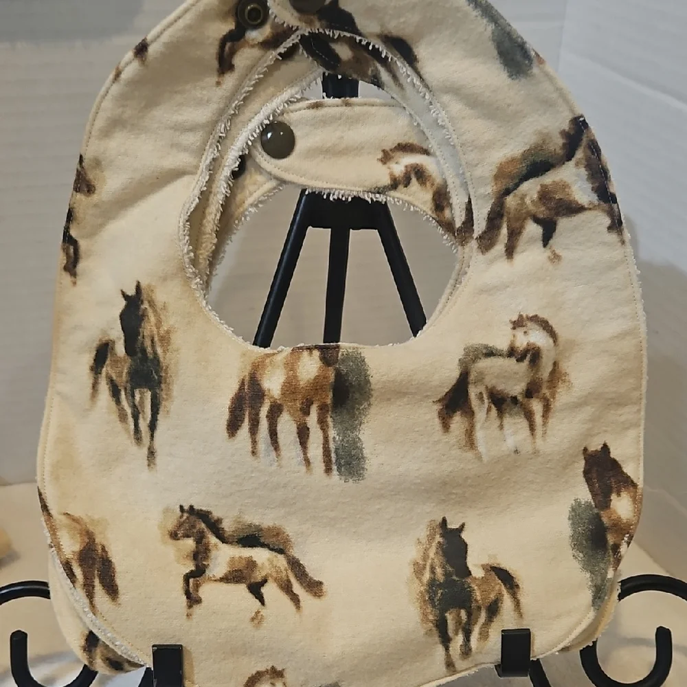 Kids Bib & Burp Charming Wild Horse Print Set of 3